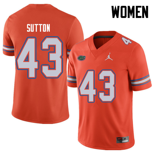Jordan Brand Women #43 Nicolas Sutton Florida Gators College Football Jerseys Sale-Orange